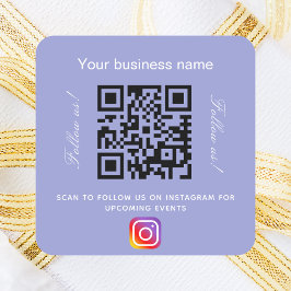 バイオレットホワイトビジネス名qrコードinstagram スクエアシール