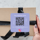 バイオレットホワイトビジネス名qrコードinstagram スクエアシール