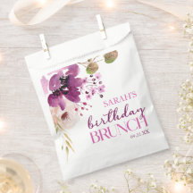 バイオレットマゼンタパープルフローラバースデーパーティーブランチ