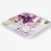 バイオレットマゼンタパープルフローラブライダルシャワー ペーパープレート (傾斜あり)