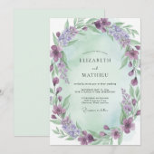バイオレットミントのリースの結婚式 招待状 (正面/裏面)