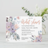 バイオレットメドウウォーターカラーフローラブライダルシャワー 招待状 (スタンド正面)