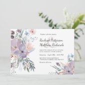 バイオレットメドウウォーターカラーフローラ結婚式招待状 招待状 (スタンド正面)
