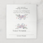 バイオレットメドウウォーター結婚カラーフローラのテーブル プレイスカード (外部開封)