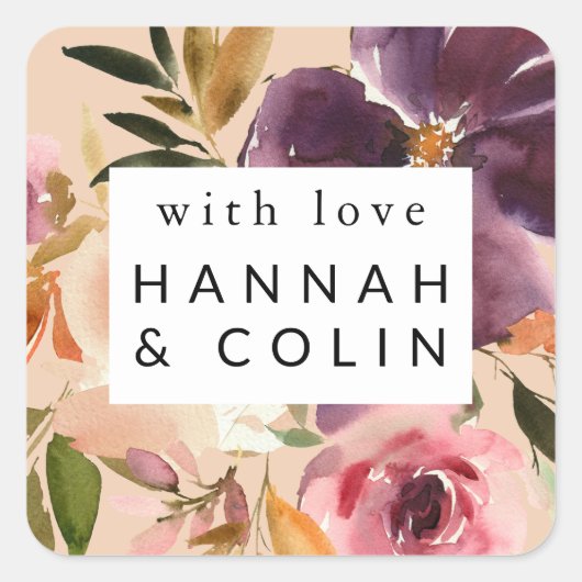 バイオレットメドウズモダン秋フローラ スクエアシール (正面)