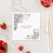 バイオレットメドウフローラ結婚ワイルドフラワー スタンダードカクテルナプキン (インサイチュ)