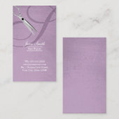 バイオレットモダンスクリプトモノグラム美容師 名刺 (正面/裏面)