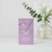 バイオレットモダンスクリプトモノグラム美容師 名刺 (スタンド正面)