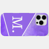 バイオレットモダンブルーモノグラム Case-Mate iPhoneケース (裏面 (横))