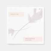 バイオレットモダンラベンダーとピーチカラー結婚ズ スタンダードカクテルナプキン (正面)