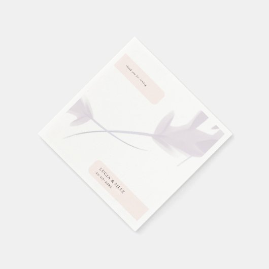 バイオレットモダンラベンダーとピーチカラー結婚ズ スタンダードカクテルナプキン (角)