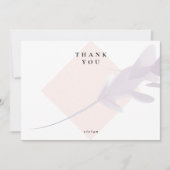 バイオレットモダンラベンダー&ピーチカラー空白の サンキューカード (正面)