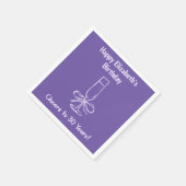 バイオレットモダン応援から30年誕生日ナプキンス スタンダードカクテルナプキン (角)