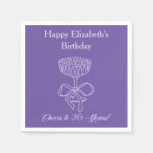 バイオレットモダン応援から30年誕生日ナプキンス スタンダードカクテルナプキン (正面)