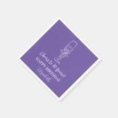 バイオレットモダン応援から30年誕生日ナプキンス スタンダードカクテルナプキン (角)
