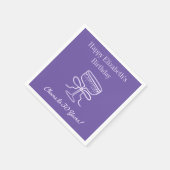 バイオレットモダン応援から30年誕生日ナプキンス スタンダードカクテルナプキン (角)