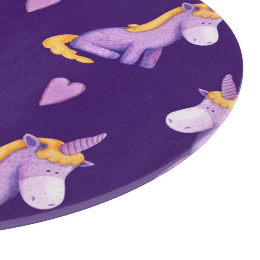 バイオレットユニコーンハート水の色パターン。 カッティングボード (角)