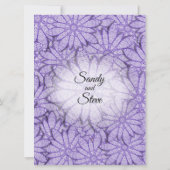 バイオレットユニーク色相フローラアクセント結婚式招待状 招待状 (裏面)