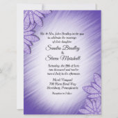 バイオレットユニーク色相フローラアクセント結婚式招待状 招待状 (正面)
