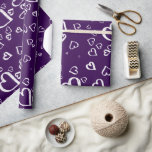 バイオレットラッピング紙と白いハート ラッピングペーパー<br><div class="desc">Violetラッピング紙と白ハート。</div>