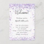 バイオレットラベンダーのウェディングプログラムの詳細 エンクロージャーカード (正面)