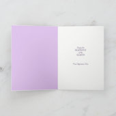 バイオレットラベンダーフローラ金ゴールドフレームハッピーイースター シーズンカード (内部)