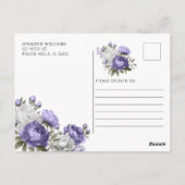 バイオレットラベンダーブライダルブランチのシャワーハガキ ポストカード (裏面)