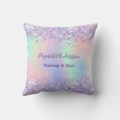 バイオレットラベンダーホログラフィックネーム クッション (裏面)
