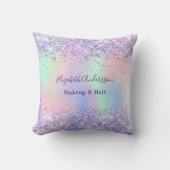 バイオレットラベンダーホログラフィックネーム クッション (正面)