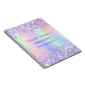 バイオレットラベンダーホログラフィックネーム ノートブック (右側)
