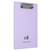 バイオレットラベンダーモノグラムイニシャル名 クリップボード (右)