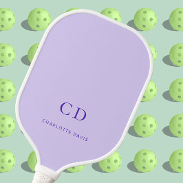 バイオレットラベンダーモノグラムイニシャル名 ピックルボールラケット