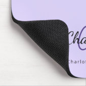 バイオレットラベンダーモノグラムイニシャル名 マウスパッド (コーナー)