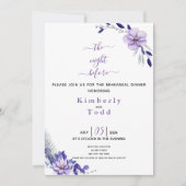 バイオレットラベンダー&シルバーフローラリハーサルディナーI 招待状 (正面)