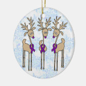 バイオレットリボントナカイ（ホジキンリンパ腫） セラミックオーナメント (左)