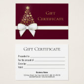 バイオレットレッドクリスマスツリー雪片ボーギフトカード (正面&裏面)