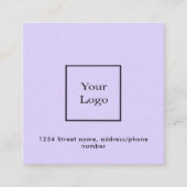 バイオレットロゴqrコードインスタ後を追グラム スクエア名刺 (正面)