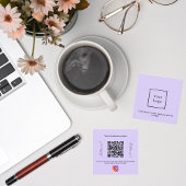 バイオレットロゴqrコードインスタ後を追グラム スクエア名刺