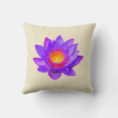 バイオレットロータスフラワーオンライトシャンパンベージュ クッション (裏面)