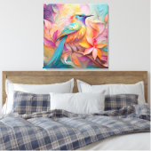 バイオレット喉を通したソングバードファンタジーバード キャンバスプリント (インサイチュ (寝室))