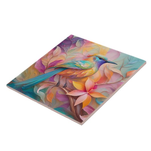 バイオレット喉を通したソングバードファンタジーバード タイル (側面)