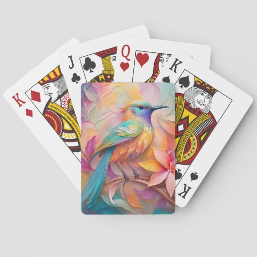バイオレット喉を通したソングバードファンタジーバード トランプ (裏面)