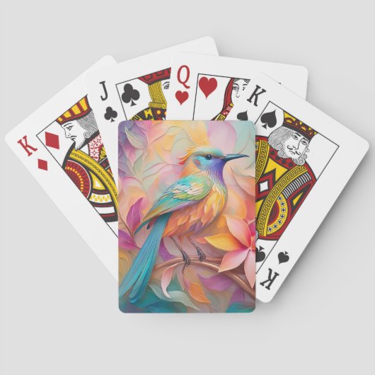 バイオレット喉を通したソングバードファンタジーバード トランプ (裏面)