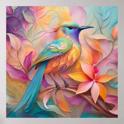 バイオレット喉を通したソングバードファンタジーバード ポスター (正面)