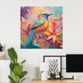 バイオレット喉を通したソングバードファンタジーバード ポスター (ホームオフィス)