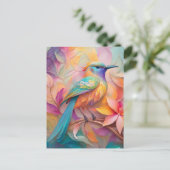 バイオレット喉を通したソングバードファンタジーバード ポストカード (スタンド正面)