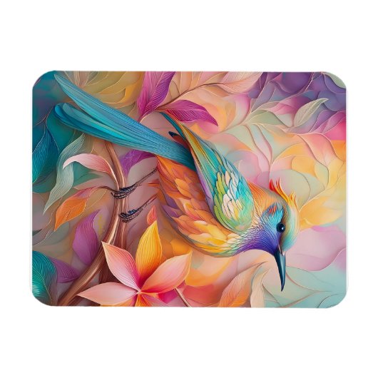 バイオレット喉を通したソングバードファンタジーバード マグネット (横)