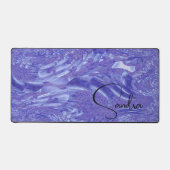 バイオレット大理石抽象芸術 パーソナライズされた デスクマット (正面)