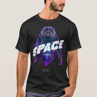 バイオレット宇宙飛行士の猫宇宙バインド Tシャツ