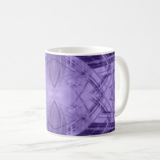 バイオレット抽象芸術パターン コーヒーマグカップ (正面右)